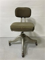 Vintage green rolling industrial desk chair
