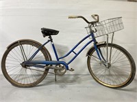 Vintage Kenwood blue bicycle w/ basket