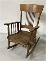Antique oak wood rocking chair