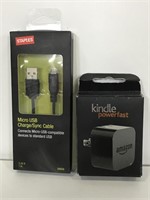 Micro USB charge/sync cable and kindle block