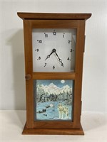 Handcrafted Alaskan wolf wood wall clock