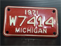 1971 Michigan small Motorcycle license plate