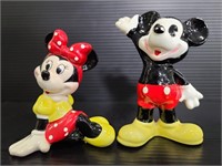 Ceramic Disney Mickey & Minnie mouse figurines