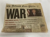 Detroit Free Press President Bush & War newspaper