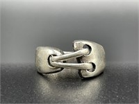 Sterling silver contemporary stamped ring