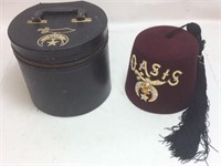 MASONIC OASIS SHRINERS FEZ w  CASE