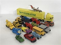 Collection of miscellaneous toy cars and trucks