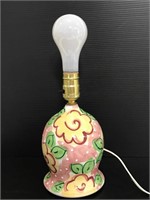 Small ceramic floral painted table lamp