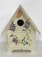 Small painted birdhouse with drawer