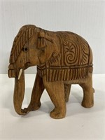Hand carved wood elephant