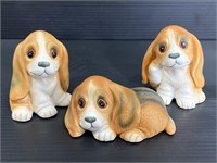 Set of 3 vintage Homco ceramic puppies