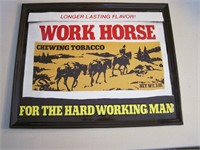 Metal Work Horse Chewing Tobacco Sign