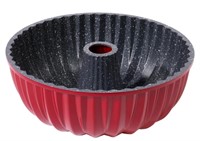 NEW Curtis Stone Fluted Tube Cake Pan, red
•