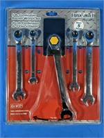 NEW 5pc. Combination Ratchet Wrench Set by Mr.