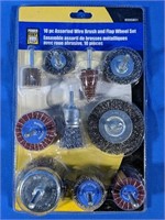 NEW 10pc. Assorted Wire Brush and Flap Wheel Set