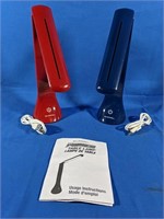NEW Table Lamp by Bell+Howell, Red and Blue
