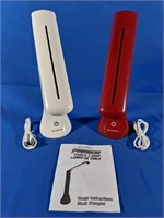 NEW Table Lamp by Bell+Howell, White and Red