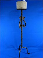 39" stunning metal candle holder with candle 4"H