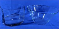 Beautiful glass trifle bowls 8.5" x 6" and 11" x