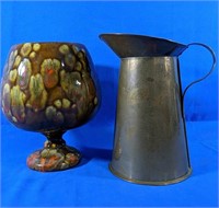 Beautiful pottery piece and copper pitcher/vase