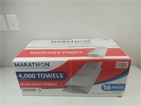 Marathon Multifold Paper Towels, White, 4000 Towel