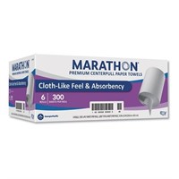 Marathon Premium Centerpull Paper Towels, White, 6