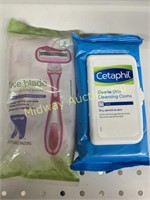 Cetaphil cleansing cloths and razors