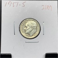 1951-S ROOSEVELT SILVER DIME