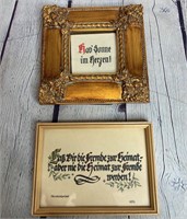German Sayings - Framed Prints LOT of 2