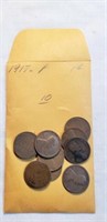1917 Bag of 10 Wheat Cents
