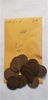 1919 Bag of 20 Wheat Cents