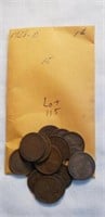 1928D Bag of 15 Wheat Cents