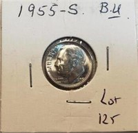 1955S  Roosevelt Silver Dime BU