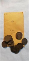 1935S Bag of 16 Wheat Cents