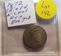 1872 Shield Nickel KEY DATE