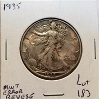 1935 Walking Liberty Half Mint Error Reverse