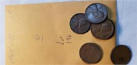 1949D Bag of 6 Wheat Cents