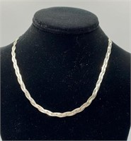 18" Sterling Braided Necklace - Italy