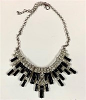 Elegant Necklace w/ Black Crystal Rhinestones