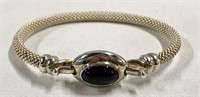 Sterling Bangle Type Bracelet w/ Rope Style Band
