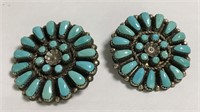 Zuni Sterling & Turquoise Petit Point Earrings