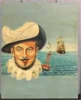 Don Howard Oil On Board, El Capitan Pirata