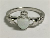 Sterling Silver And Opal Ring