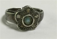 Sterling Silver Ring With Blue Stone