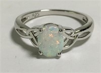 Sterling Silver And Opal Ring