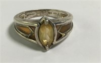 Sterling Silver Ring With Yellow Stone