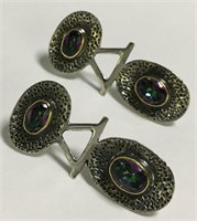 Sterling Silver And Rainbow Topaz Earrings