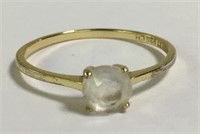 A T I Sterling Silver Ring With Clear Stone