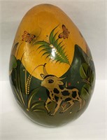 Signed Hand Painted Papier Mache Egg