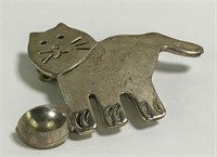 Sterling Silver Mexico Cat Pin
